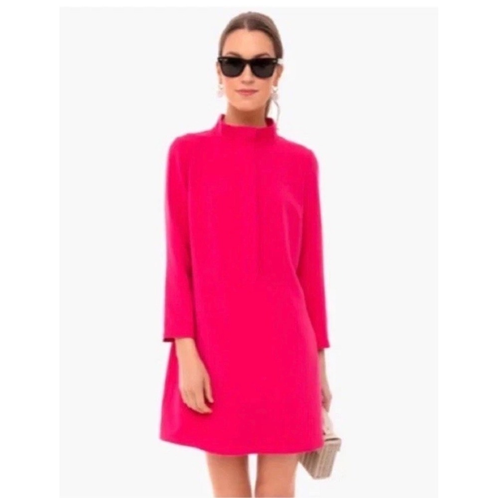 New Tuckernuck Dress Avery Terry High Collar Fuchsia Pink XL Long Sleeve Luxury